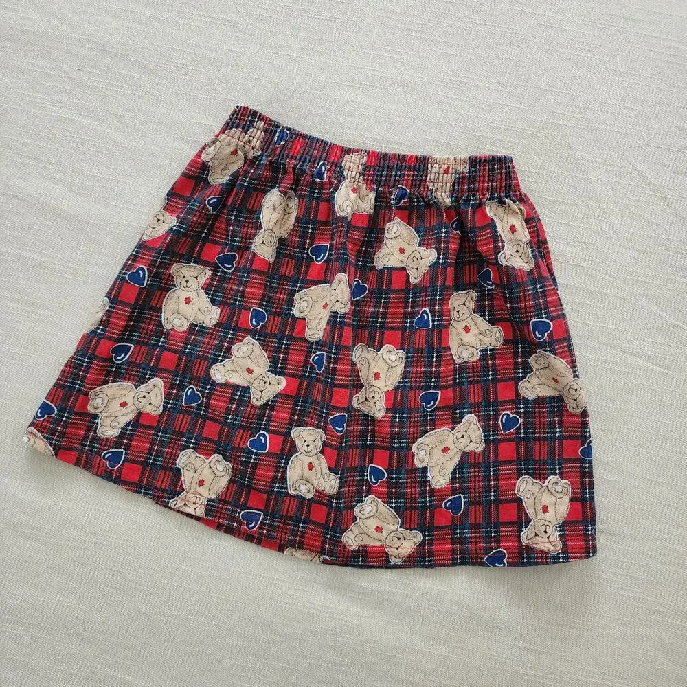 Vintage Plaid Bear Skirt 4t/5t